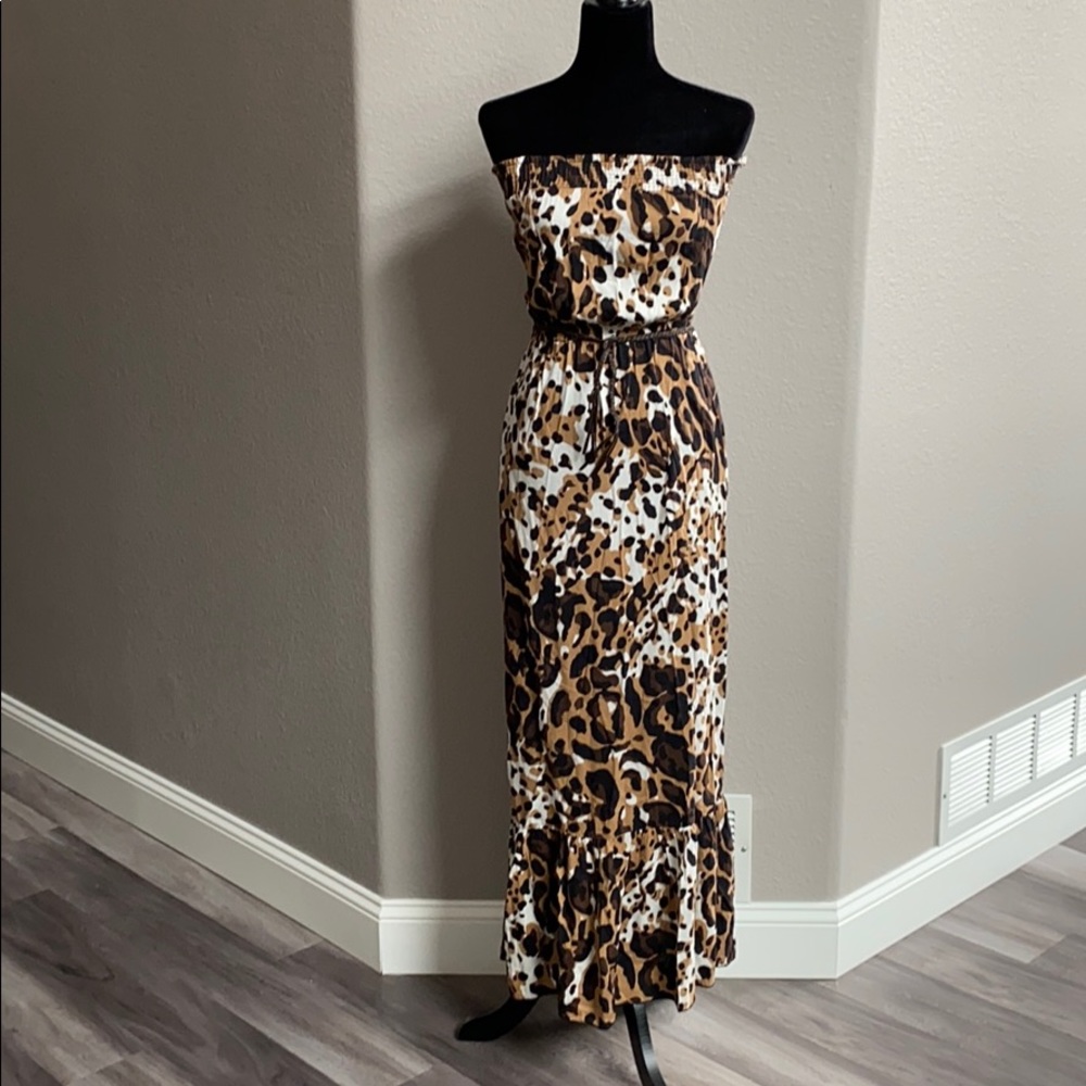 Speechless Cheetah Strapless Dress